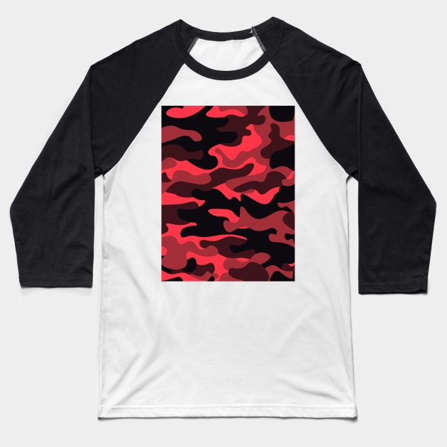 red camo Baseball T-Shirt by Lamink